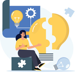 Woman with great idea - Female person coming up with new creative ideas