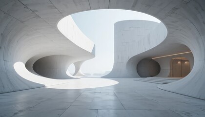 3d render of a modern building with columns