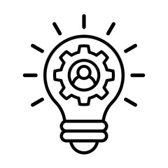 Bulb, gear and people icon set. Bulb icon entrepreneurship, expert, genius, idea, innovation, marketing, business, management, creative, development, positive, smart, solution, skill, strategy, choice