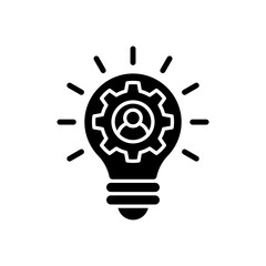 Bulb, gear and people icon set. Bulb icon entrepreneurship, expert, genius, idea, innovation, marketing, business, management, creative, development, positive, smart, solution, skill, strategy, choice