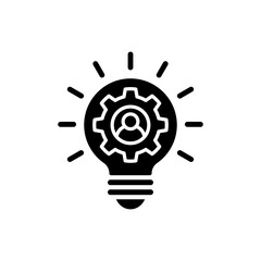Bulb, gear and people icon set. Bulb icon entrepreneurship, expert, genius, idea, innovation, marketing, business, management, creative, development, positive, smart, solution, skill, strategy, choice