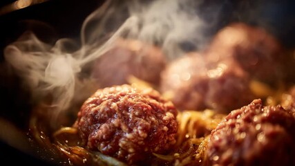 150Freshly ground meat photographed moments after processing, steam wafting softly while the texture appears rich, moist, and full of depth