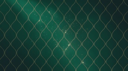 Green lattice pattern with sparkling stars with soft background