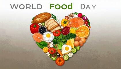Vibrant heart shaped foods for World Food Day celebration