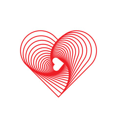 Heart, love, romance or valentine's day red vector icon for apps and websites 
