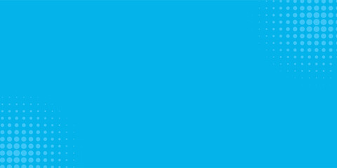 Halftone dots on blue background. Comic pop art style blank layout. Template design for comic book, presentation, sale or web banner. Vector illustration