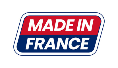 Authentic France Product Badge with Flag Graphic. French Manufacturing Emblem