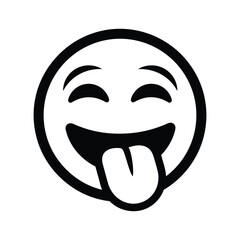 Winking face with tongue out simple icon