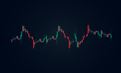 Fototapeta premium A Forex trading graph and market shares trend background concepts. The final tall green bar with trail signals major market share expansion