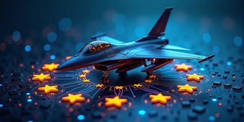 European fighter jet symbolizing rearmament of europe countries and air defense