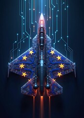 European fighter jet symbolizing rearmament of europe countries and air defense