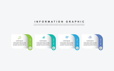 4 step infographic design. schedule concept with paper layout and icons. can be used for workflow illustration
