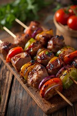 grilled meat and vegetables