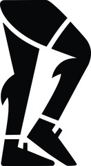 Dynamic Running Legs In Motion Icon Vector in Black Color on Transparent Background.