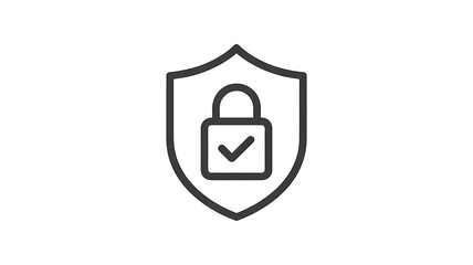 Secure protection symbol with shield and locked padlock icon