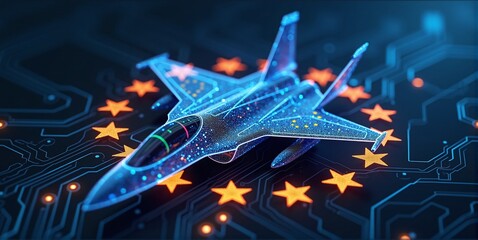 European fighter jet symbolizing rearmament of europe countries and air defense