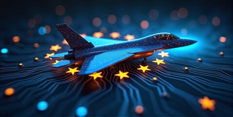 European fighter jet symbolizing rearmament of europe countries and air defense