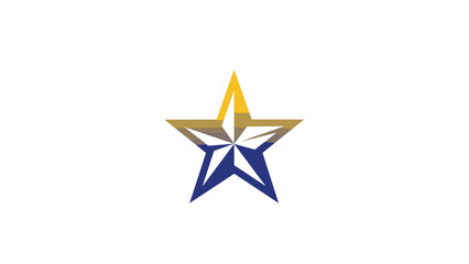 Obraz premium Colorful Star Icon with Three Colors.