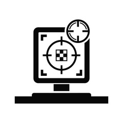 Fototapeta premium Computer screen with target icon on display