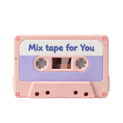 Obraz premium Retro pink cassette tape with personalized mix tape label