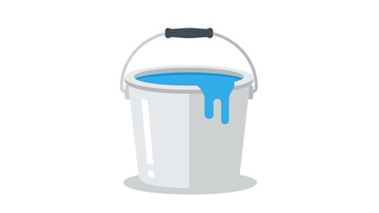White Plastic Bucket with Blue Paint. © Fandi Comp