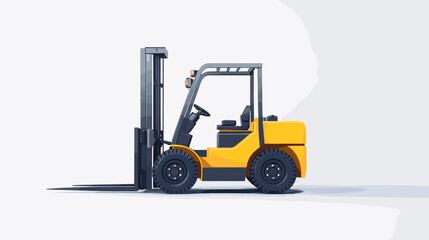 Yellow Forklift Truck with Black Wheels.