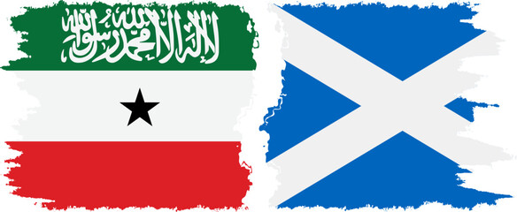 Scotland and Somaliland grunge flags connection, vector