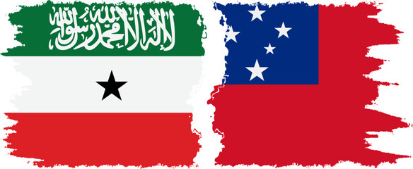 Independent State and Somaliland grunge flags connection, vector