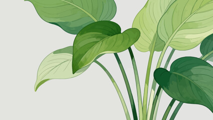 Illustration of green leafy plant © k8m