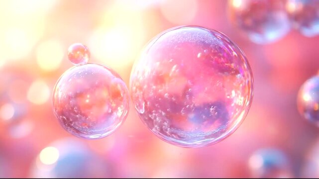 Colorful bubbles floating in a dreamy background