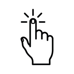 Obraz premium Hand with finger pressing icon