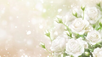 Beautiful bouquet of white roses