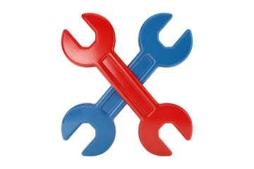 3D Repair sign on Transparent Background, Service, Tools, and Support Concept