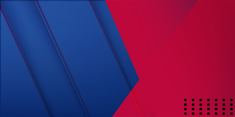 Abstract blue red banner geometric shapes background. Vector abstract graphic design banner pattern presentation background web template.