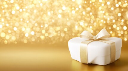 Elegant white heart shaped gift box