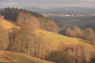 Erzgebirgslandschaft &uuml;ber dem Zschopautal bei Scharfenstein