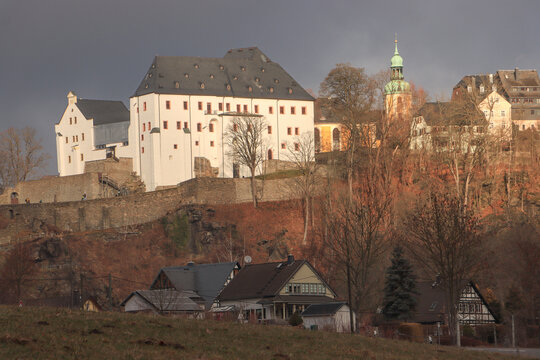 Schloss und Kirche in Wolkenstein im Erzgebirge