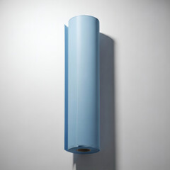 Blue paper roll against a wall