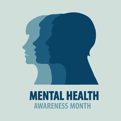 Multiple Human Head Silhouettes Mental Health and Psychology Concept