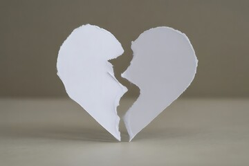 Torn paper pieces forming a heart shape