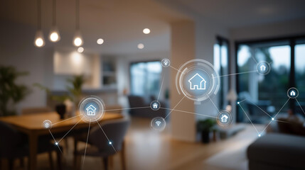Smart home automation control system interface innovation technology internet network concept IoT residential management connected home devices digital property control