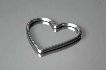 Heart shape formed by light reflection on metal