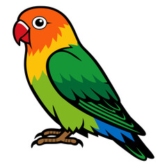 Fischer’s Lovebird Colorful Vector Illustration © Anandaputra