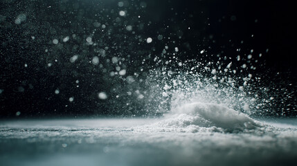 Powdered sugar falling overhead