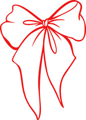 Minimal bow vector with thin ribbon lines and whimsical coquette feel. Vintage sketch silhouette perfect for cute icons, romantic cards and soft decoration