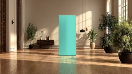 Glowing Light Box in Modern Interior Space.