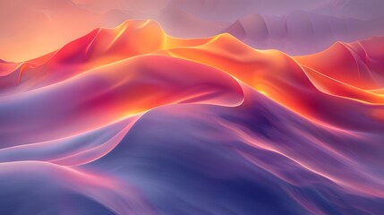 Abstract glowing desert dunes in warm and cool tones Photo