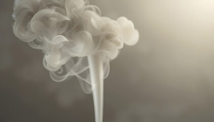 Close-up of incense smoke gently rising against a soft light background.
