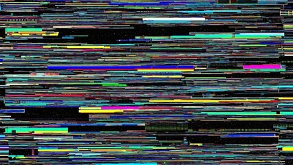 Abstract Colorful Digital Distortion Lines Pattern.