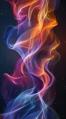 Swirling Colorful Smoke with Glittering Particles abstract Photo